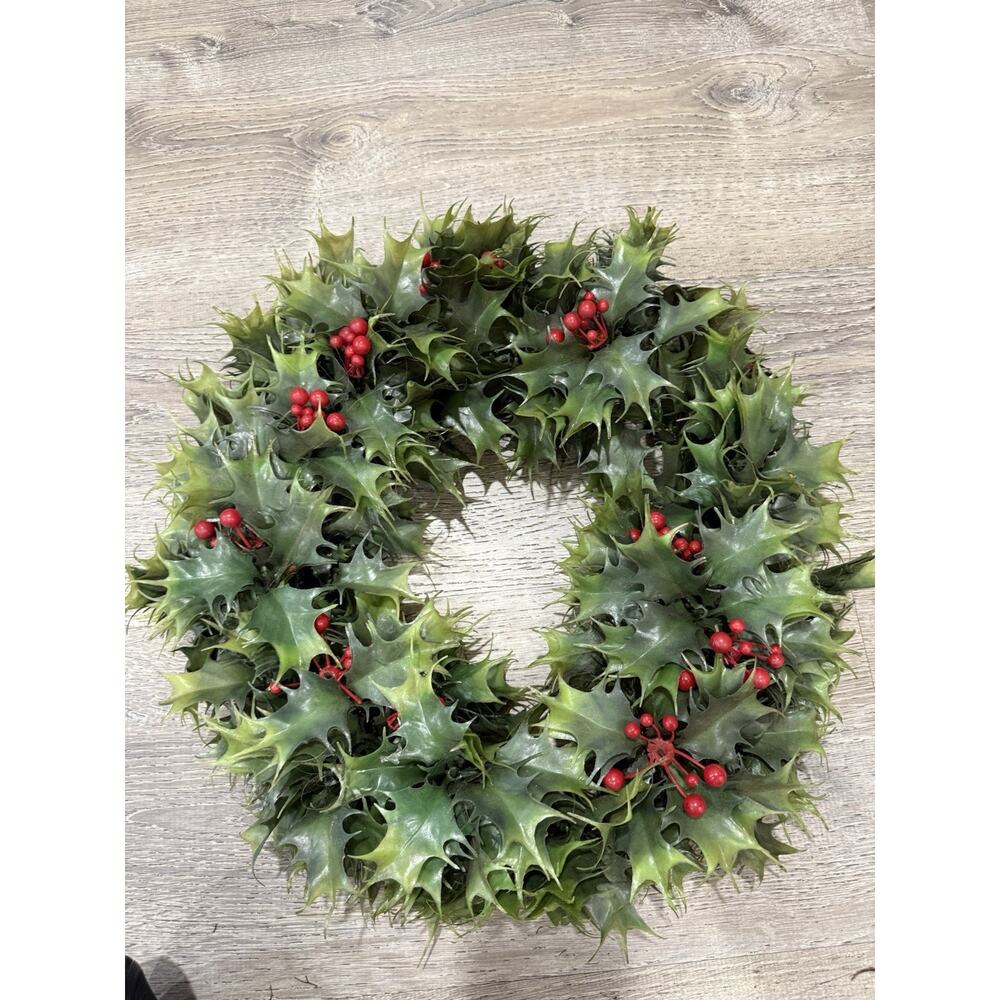 Vintage plastic Christmas wreaths 1970's / 17” EUC